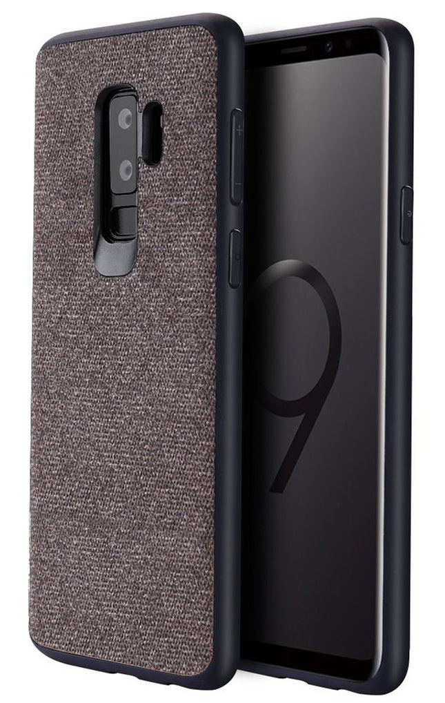 Soft Full Fabric Protective Shockproof Back Case Cover for Samsung Galaxy S9 + (Plus) (Full Brown)