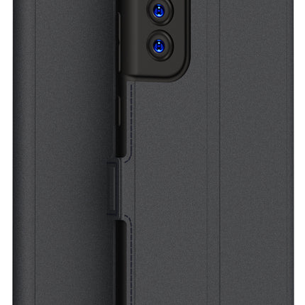 Mobizang Noble Slim Magnetic Leather Flip Case Cover for Samsung Galaxy S21 FE (Black)