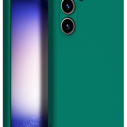 Mobizang Matte Protective Lens Flexible Back Cover for Samsung Galaxy S24 | Slim Silicone with Soft Lining Shockproof Full Body Bumper Case (Green)