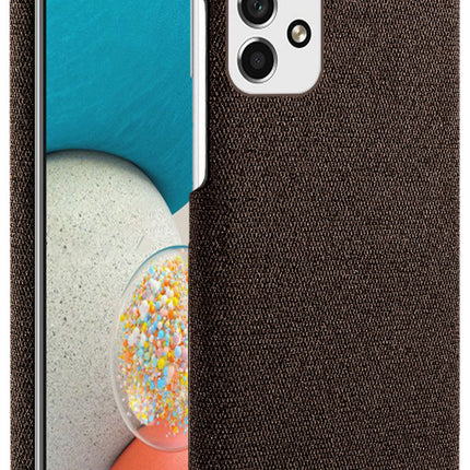 Mobizang Woven Soft Fabric Case for Samsung Galaxy A33 (5G) Back Cover, Shock Protection Slim Hard Anti Slip Back Cover (Brown)