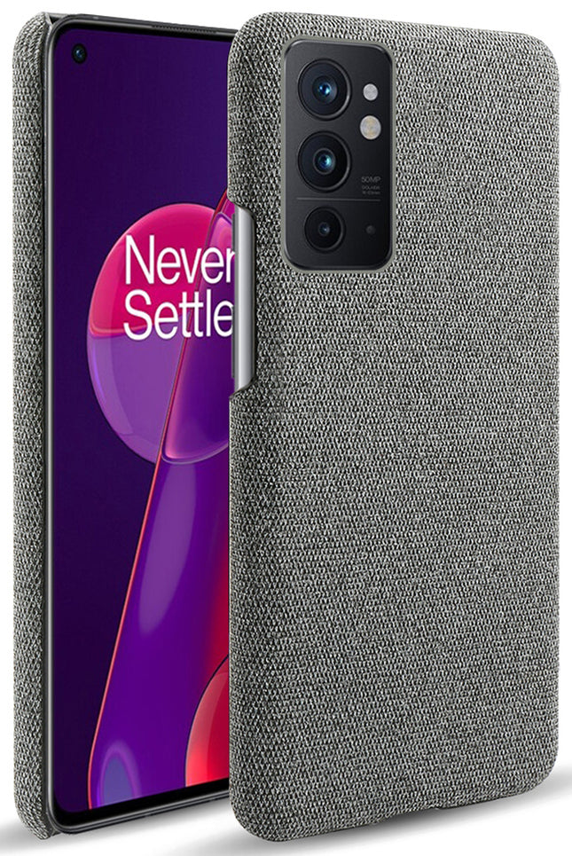 Woven Soft Fabric Case for OnePlus 9RT Back Cover, Shock Protection Slim Hard Anti Slip Back Cover (Grey)