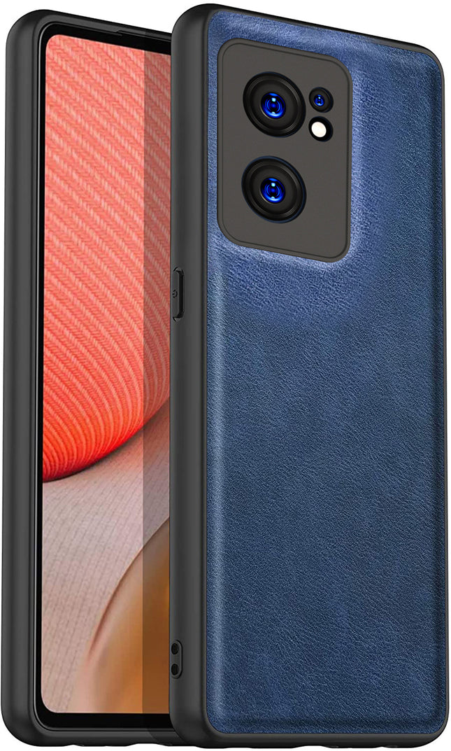 Tux Back Case for OnePlus Nord CE 2 (5G), Slim Leather Case with Soft Edge Shockproof Back Cover (Blue)