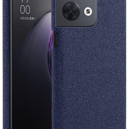 Mobizang Woven Soft Fabric Case for Oppo Reno 8 (5G) Back Cover, Shock Protection Slim Hard Anti Slip Back Cover (Blue)