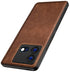 Mobizang Tux Leather Back Cover for IQOO Neo 8 | Slim Shockproof Camera Protection Bumper Case (Brown)