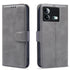 Mobizang Prime Slim Magnetic Flip Cover for IQOO Neo 8 | PU Leather Shockproof Folio Case with Card Holders RFID Blocking Kickstand (Grey)