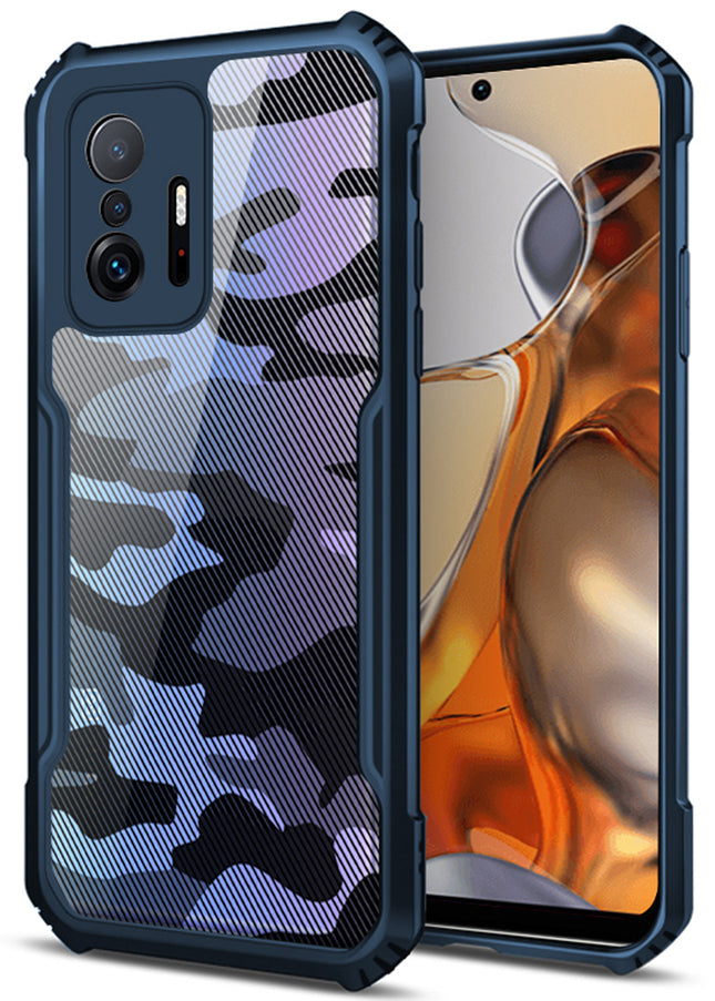 Beetle Camouflage for Xiaomi Mi 11T / Mi 11T Pro Back Case, [Military Grade Protection] Shock Proof Slim Hybrid Bumper Cover (Blue)