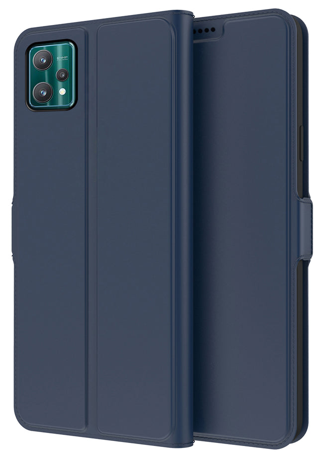 Noble Slim Flip Cover for Realme 9 Pro , Magnetic and Card Holder Stand Leather Flip Wallet Case (Blue)