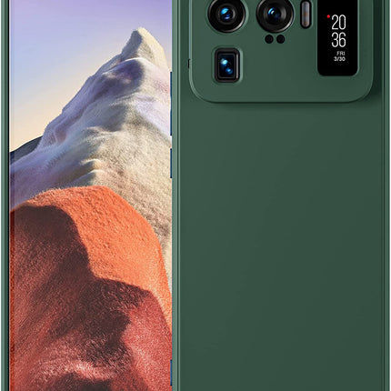 Matte Lens Protective Back Cover for Xiaomi Mi 11 Ultra , Slim Silicone with Soft Lining Shockproof Flexible Full Body Bumper Case (Green)