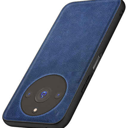 Mobizang Tux Leather Back Cover for Realme 11 Pro / 11 Pro Plus | Slim Shockproof Camera Protection Bumper Case (Blue)
