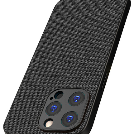 Mobizang Soft Full Fabric Protective Back Case Cover for Apple iPhone 15 Pro | Shockproof Slim Hard Anti Slip Back Case (Black)