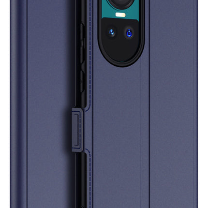 Mobizang Noble Slim Magnetic Leather Flip Case Cover for Oppo Reno 10 / Reno 10 Pro (5G) | Card Holder Stand Leather Flip Wallet Case (Blue)