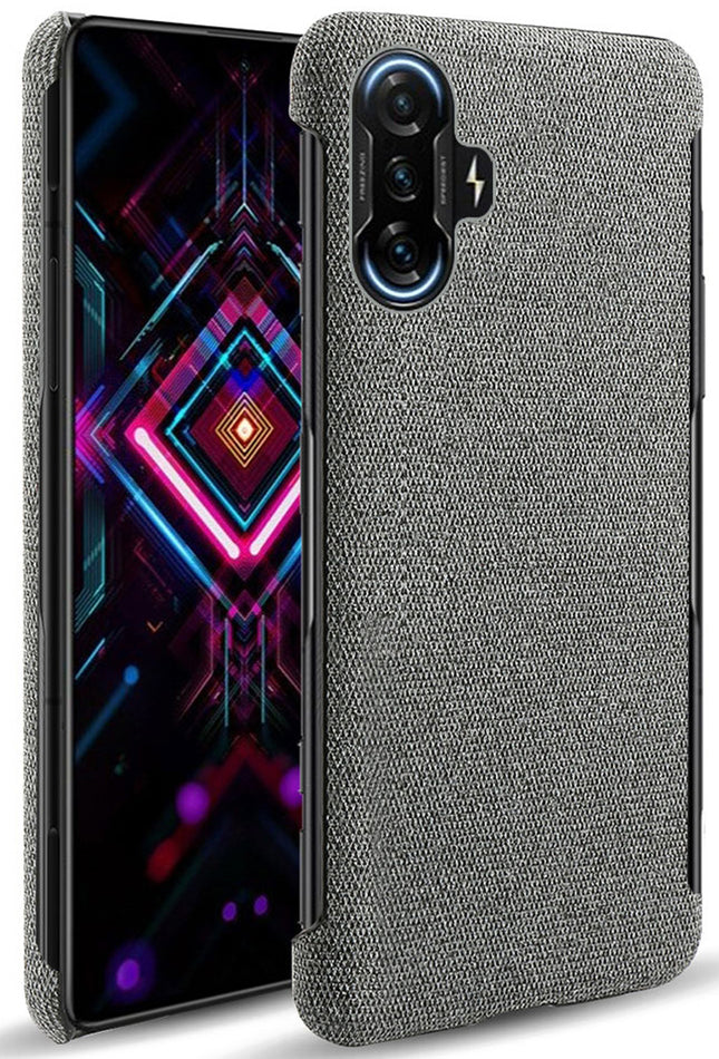 Woven Soft Fabric Case for Poco F3 GT Back Cover, Shock Protection Slim Hard Anti Slip Back Cover (Grey)