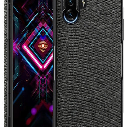 Woven Soft Fabric Case for Poco F3 GT Back Cover, Shock Protection Slim Hard Anti Slip Back Cover (Black)