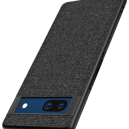 Mobizang Soft Full Fabric Protective Back Case Cover for Google Pixel 7A | Shockproof Slim Hard Anti Slip Back Case (Black)