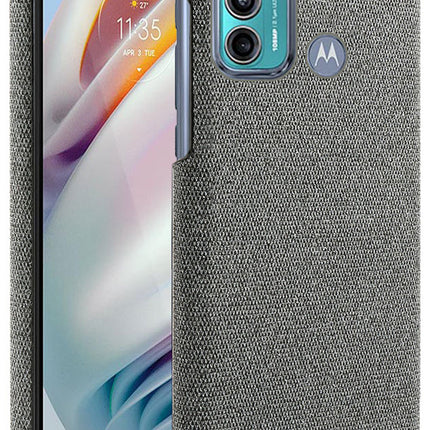 Woven Soft Fabric Case for Motorola Moto G60 Back Cover, Shock Protection Slim Hard Anti Slip Back Cover (Grey)