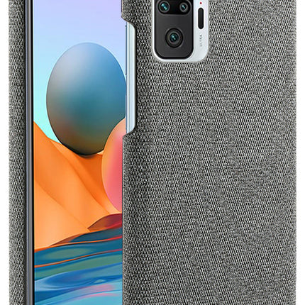 Woven Soft Fabric Case for Redmi Note 10 Pro / Note 10 Pro Max Back Cover, Shock Protection Slim Hard Anti Slip Back Cover (Grey)