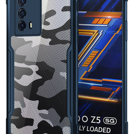 Beetle Camouflage for Vivo IQOO Z5  (5G) Back Case, [Military Grade Protection] Shock Proof Slim Hybrid Bumper Cover (Blue)