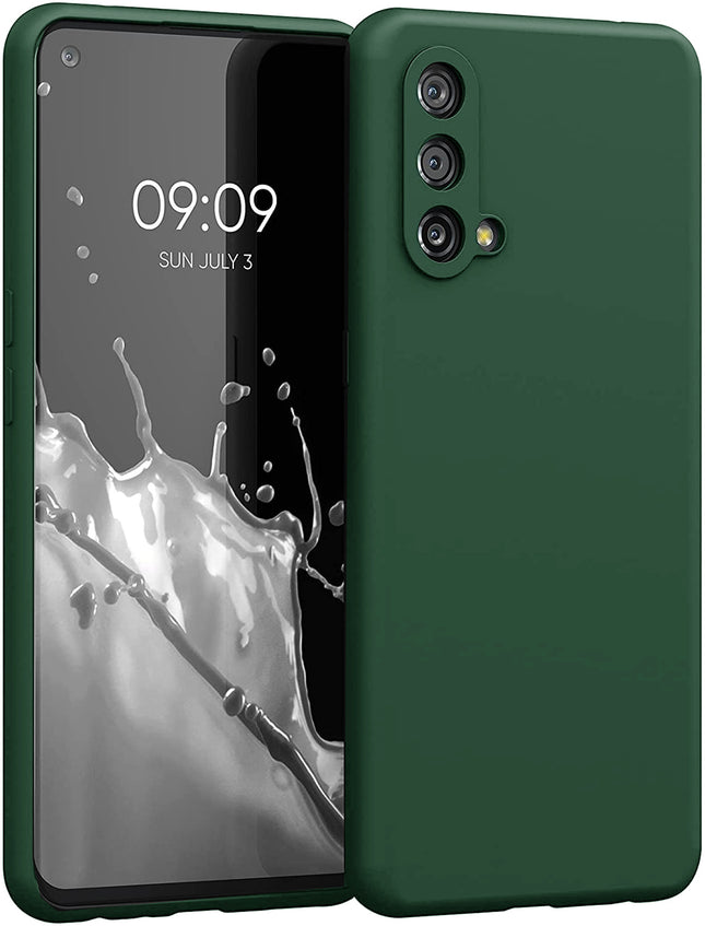 Matte Lens Protective Back Cover for OnePlus Nord CE (5G) / One Plus Nord CE (5G) , Slim Silicone with Soft Lining Shockproof Flexible Full Body Bumper Case (Green)