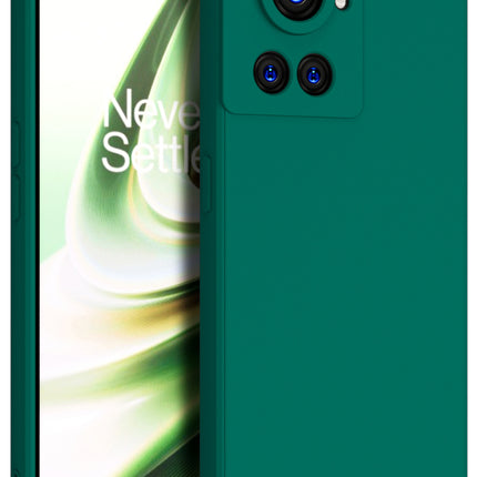 Matte Lens Protective Shockproof Flexible Back Cover for OnePlus 10R, Slim Silicone with Soft Lining Shockproof Flexible Full Body Bumper Case (Green)