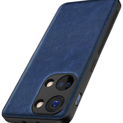 Mobizang Tux Leather Back Cover for Oneplus Nord 3 | Slim Shockproof Camera Protection Bumper Case (Blue)