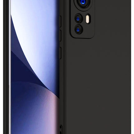 Matte Lens Protective Shockproof Flexible Back Cover for Xiaomi 12 PRO (5G), Slim Silicone with Soft Lining Shockproof Flexible Full Body Bumper Case (Black)