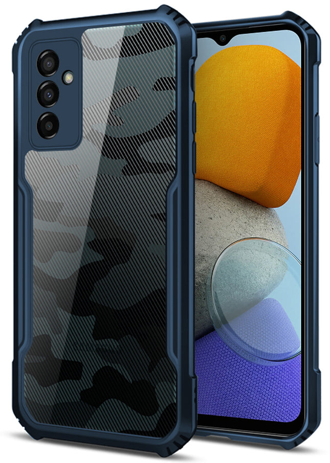 Beetle Camouflage for Samsung Galaxy M23 Back Case, [Military Grade] Shockproof Slim Hybrid Cover (Blue)