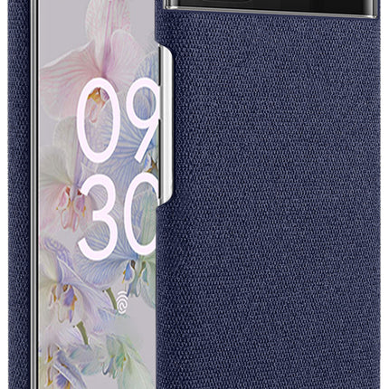Mobizang Woven Soft Fabric Case for Google Pixel 6A Back Cover, Shock Protection Slim Hard Anti Slip Back Cover (Blue)