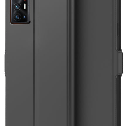 Noble Slim Flip Cover for Vivo X70 Pro Plus , Magnetic and Card Holder Stand Leather Flip Wallet Case (Black)