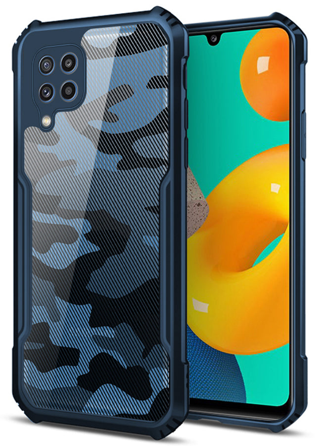 Beetle Camouflage for Samsung Galaxy A22 (4G) Back Case, [Military Grade Protection] Shock Proof Slim Hybrid Bumper Cover (Blue)