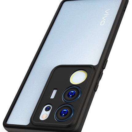 Mobizang Hawkeye Clear Back Cover for Vivo V29 (5G) / Vivo V29 Pro (5G) | Camera Lens Protector Shockproof Slim Clear Case Cover (Black Sides)