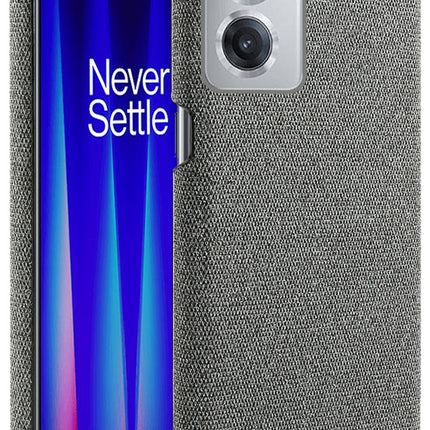 Woven Soft Fabric Case for OnePlus Nord CE 2 (5G) Back Cover, Shock Protection Slim Hard Anti Slip Back Cover (Grey)