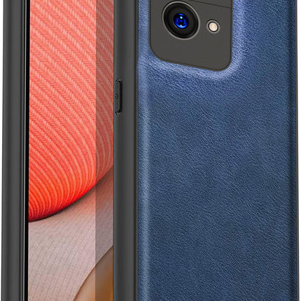 Tux Back Case For Oppo Reno 7 Pro (5G) , Slim Leather Case with Soft Edge Shockproof Back Cover (Blue)