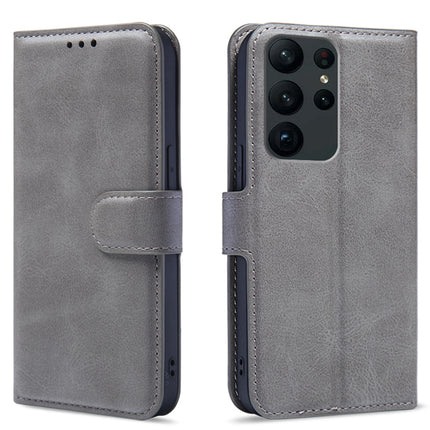 Mobizang Prime Slim Magnetic Flip Cover for Samsung Galaxy S23 Ultra | PU Leather Shockproof Folio Case with Card Holders RFID Blocking Kickstand (Grey)