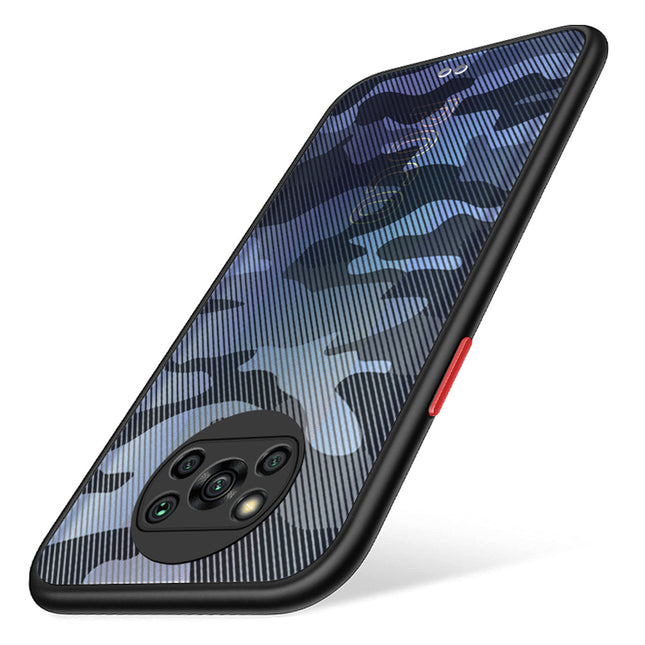 Camouflage Paper Thin Back Cover for Poco X3 Pro / Poco X3 , Super Slim Matte Translucent Full Protection Back Case (Black)
