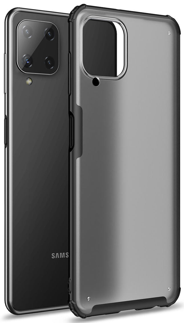 Shield Frosted Acrylic Back Shock Proof Case Cover for Samsung Galaxy A22 4G (Black)