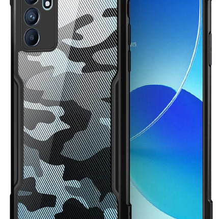 Beetle Camouflage for Oppo Reno 6 Back Case , [Military Grade Protection] Shock Proof Slim Hybrid Bumper Cover (Black)