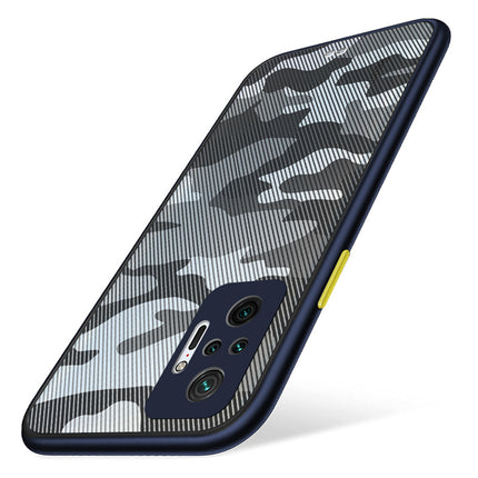 Camouflage Paper Thin Back Cover For Xiaomi Redmi Note 10 Pro /  Note 10 Pro Max , Super Slim Matte Translucent Full Protection Back Case (Blue)