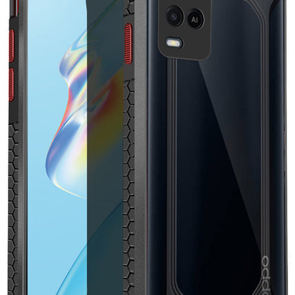 Unicorn for Oppo A54 (4G) Clear Back Case, [Military Grade Protection] Shock Proof Slim Hybrid Bumper Cover (Black)