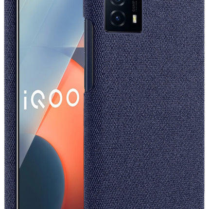 Woven Soft Fabric Case for Vivo IQOO Z5 (5G)  Back Cover, Shock Protection Slim Hard Anti Slip Back Cover (Blue)