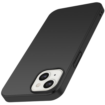 Silk Smooth Finish [Full Coverage] All Sides Protection Slim Back Case Cover for Apple iPhone 13 (6.1 inch) (Black)