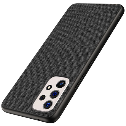 Soft Fabric Hybrid Protective Back Case Cover for Samsung Galaxy A33 (5G) (Black)