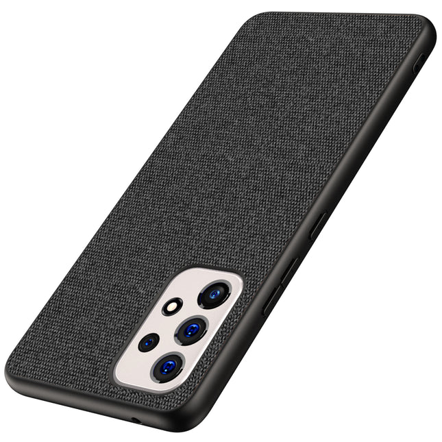 Soft Fabric Hybrid Protective Back Case Cover for Samsung Galaxy A33 (5G) (Black)