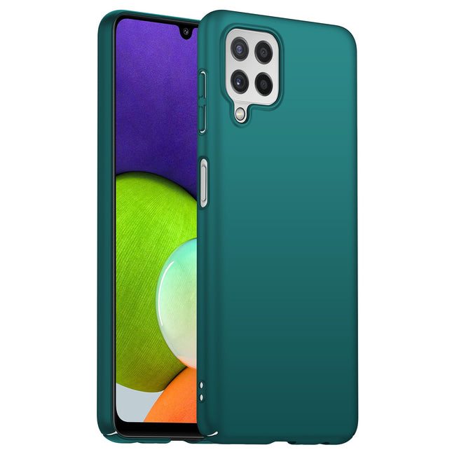 Silk Smooth Finish [Full Coverage] All Sides Protection Slim Back Case Cover for Samsung Galaxy A22 (4G) (Green)