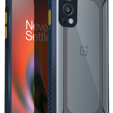 Unicorn for OnePlus Nord 2 (5G) / One Plus Nord 2 (5G) Clear Back Case, [Military Grade Protection] Shock Proof Slim Hybrid Bumper Cover (Blue)