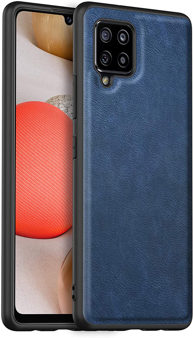 Tux Back Case for Samsung Galaxy M42 (5G) , Slim Leather Case with Soft Edge Shockproof Back Cover (Blue)