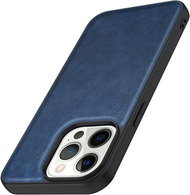 Mobizang Tux Back Case for Apple iPhone 14 Pro , Slim Leather Shockproof Camera Protection Back Cover (Blue)