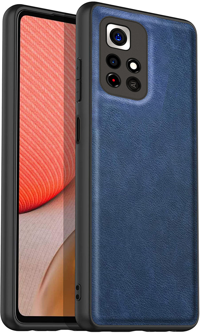 Tux Back Case For Redmi Note 11T (5G) , Slim Leather Case with Soft Edge Shockproof Back Cover (Blue)