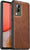 Tux Back Case For Vivo V21E (5G) , Slim Leather Case with Soft Edge Shockproof Back Cover (Brown)
