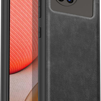 Tux Back Case for Vivo X80 , Slim Leather Case with Soft Edge Shockproof Back Cover (Black)
