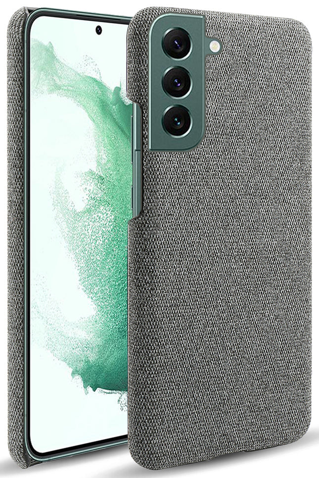 Woven Soft Fabric Case for Samsung Galaxy S22 Plus Back Cover, Shock Protection Slim Hard Anti Slip Back Cover (Grey)